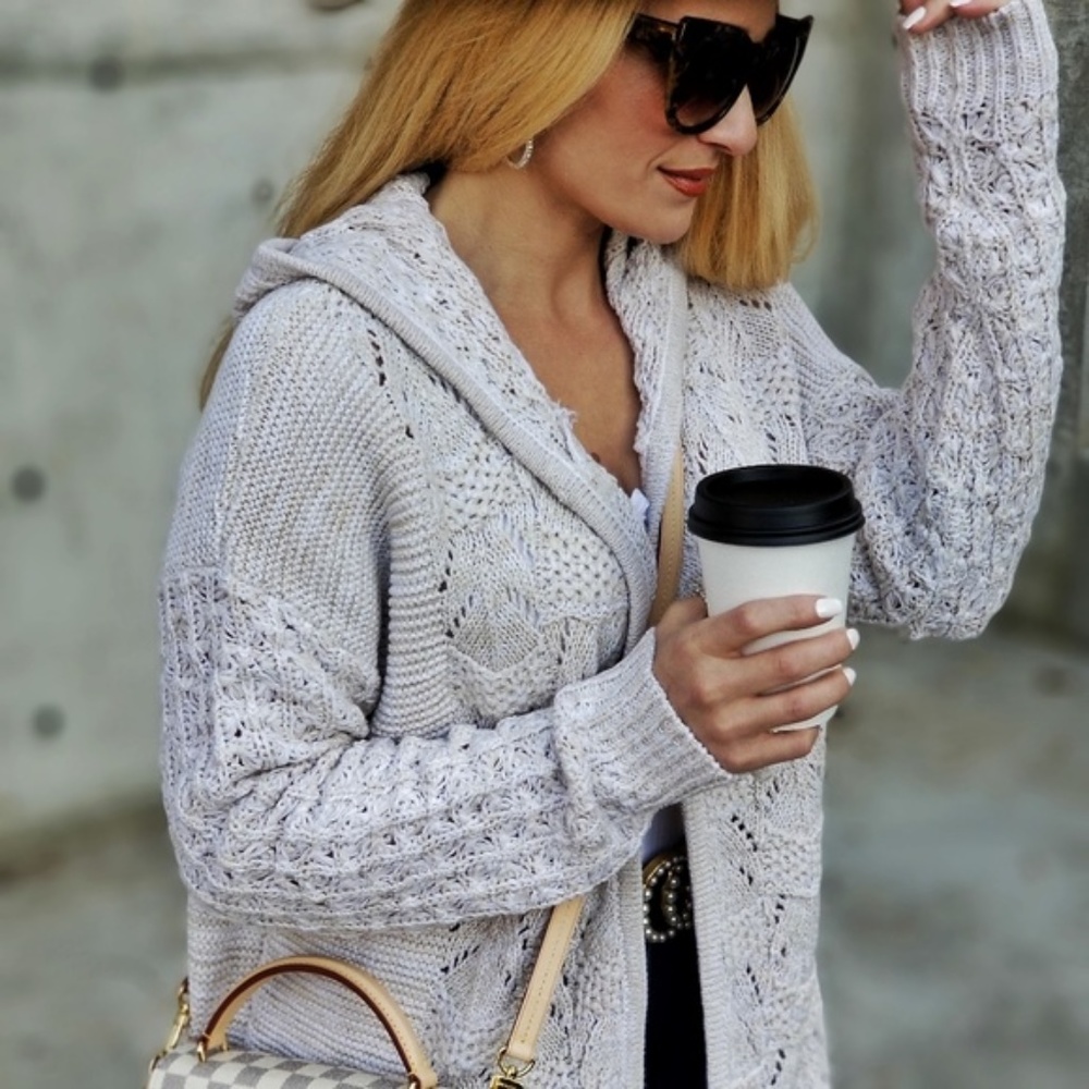 Open Front Knitted Cardigan